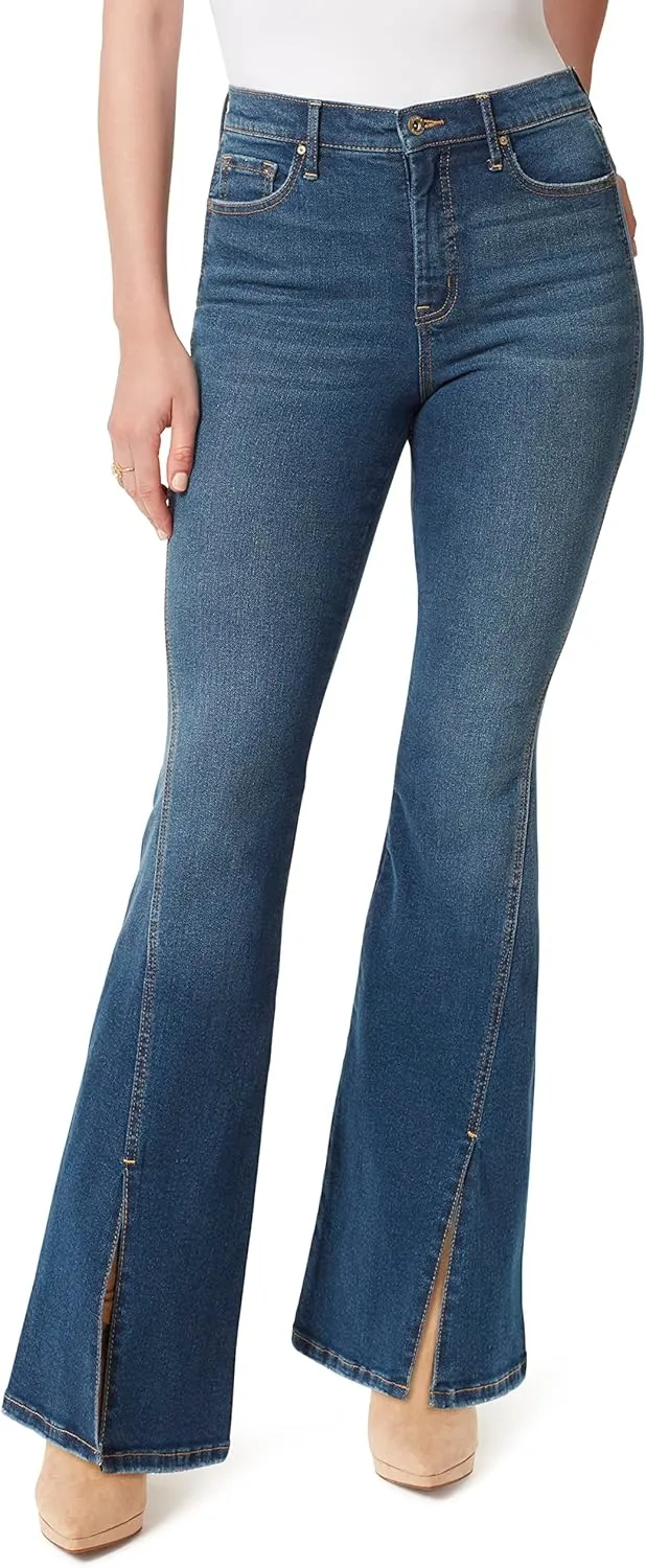 Jessica Simpson Women's Charmed High Rise Fitted Flare Jean Standard