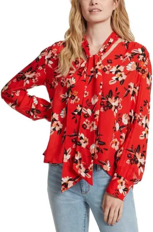 Jessica Simpson Women's Dazed Neck Tie Long Sleeve Twilly Blouse