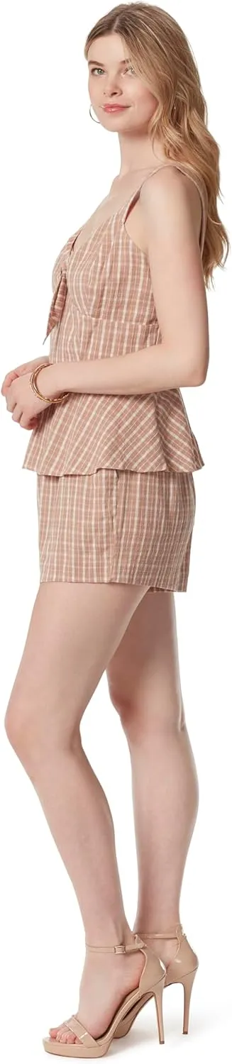 Jessica Simpson Women's Emerson Sweetheart Neckline Tie Front Tank Top with Cut Out Back Standard