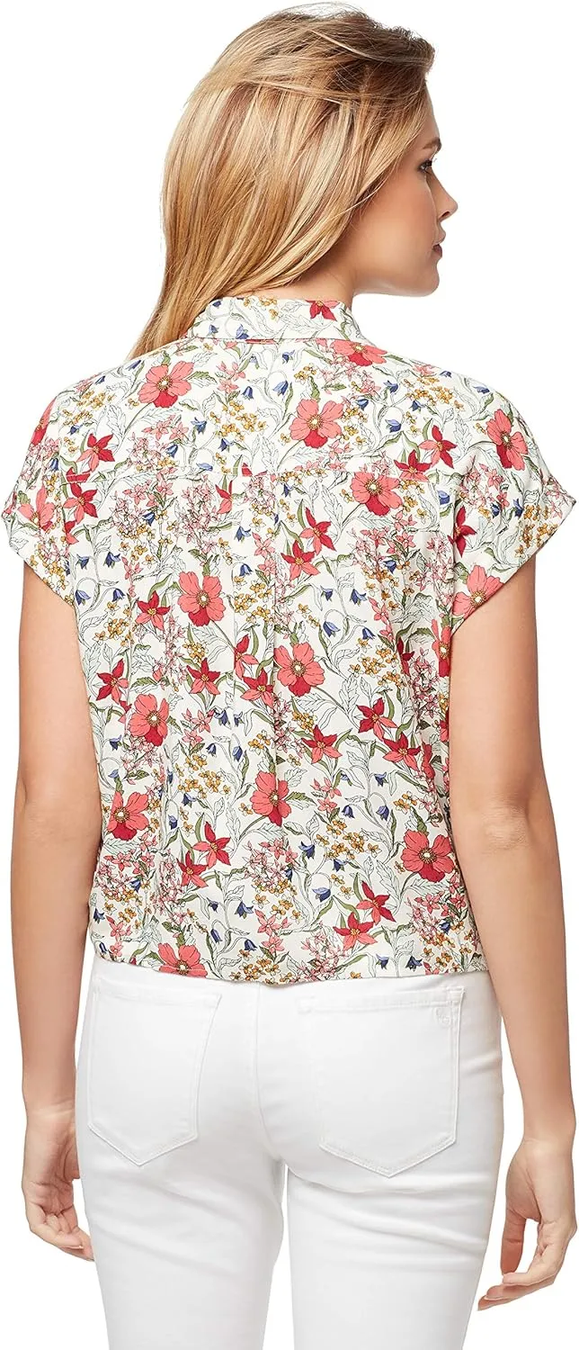 Jessica Simpson Women's Robyn Tie Front Button Down Shirt