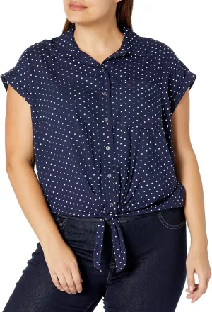 Jessica Simpson Women's Robyn Tie Front Button Down Shirt