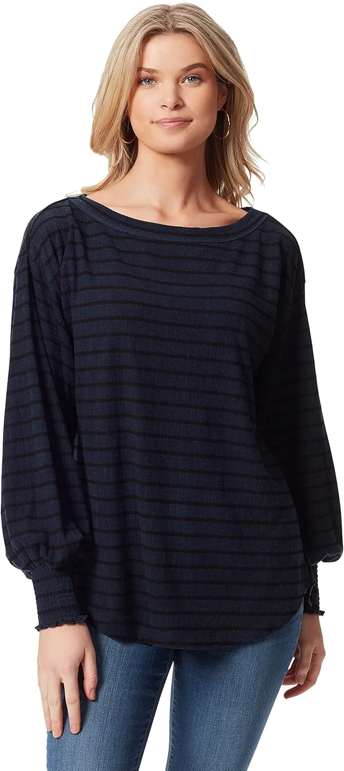 Jessica Simpson Womens Veera Solid Crewneck Blouse