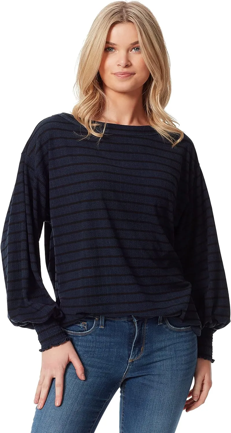 Jessica Simpson Womens Veera Solid Crewneck Blouse