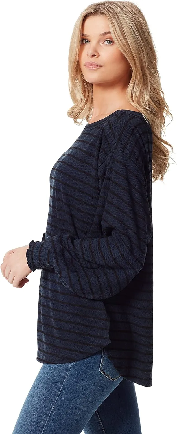 Jessica Simpson Womens Veera Solid Crewneck Blouse
