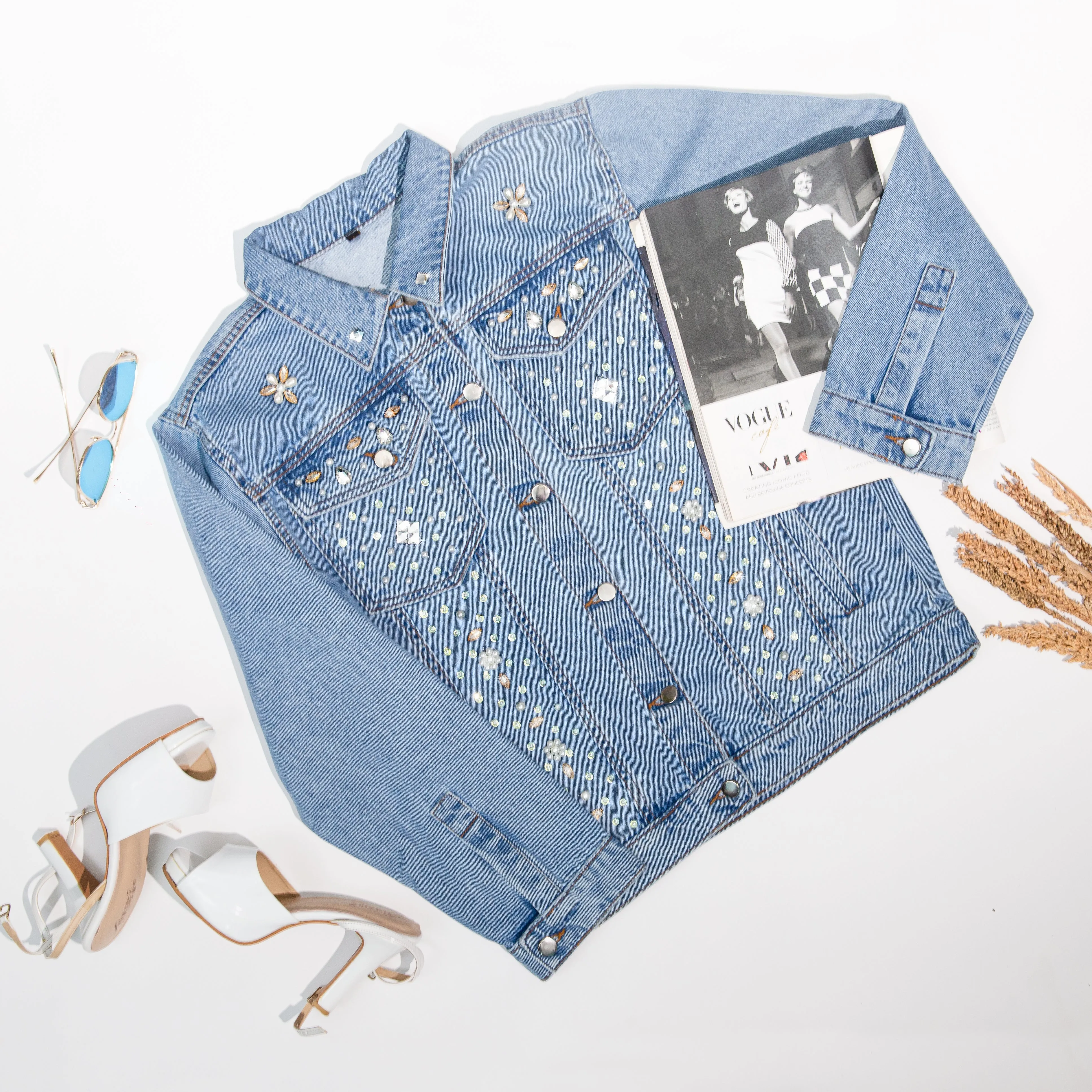 Jeweled Tucker Denim Jacket