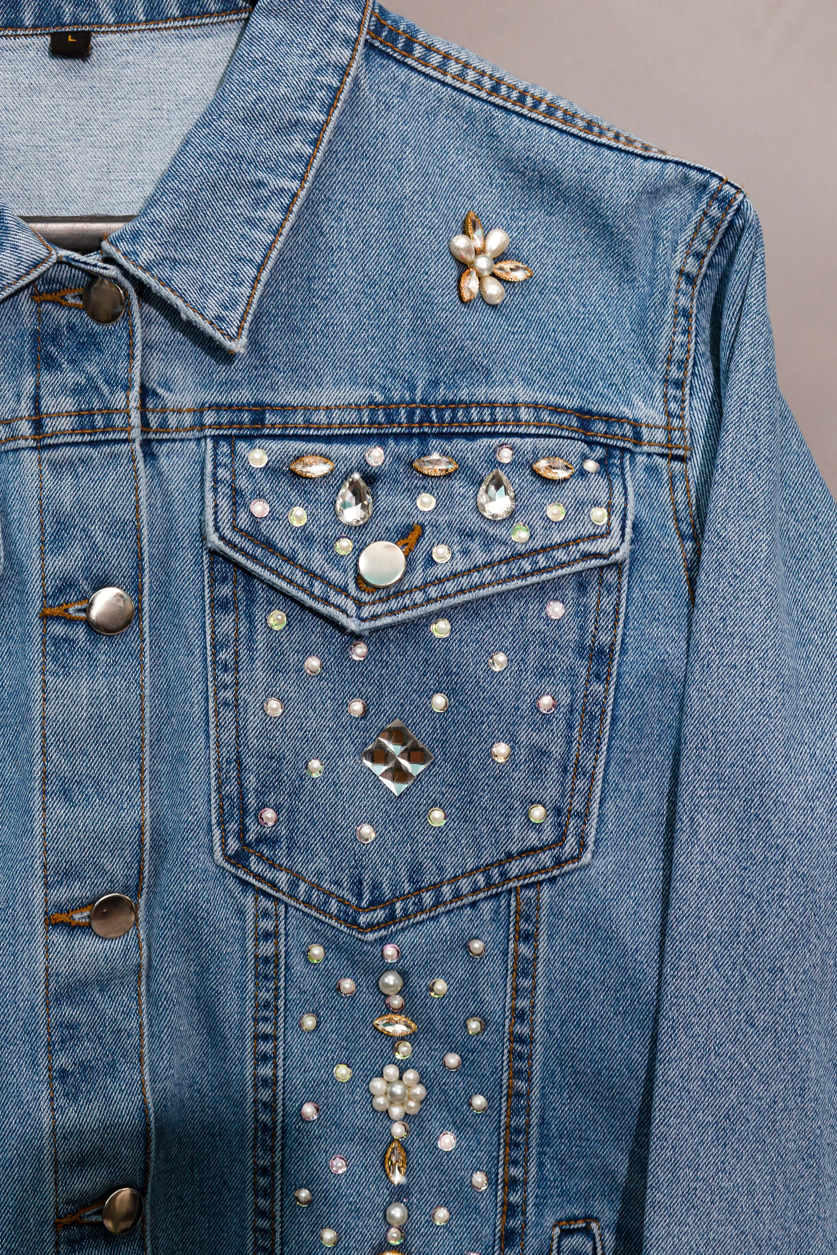 Jeweled Tucker Denim Jacket