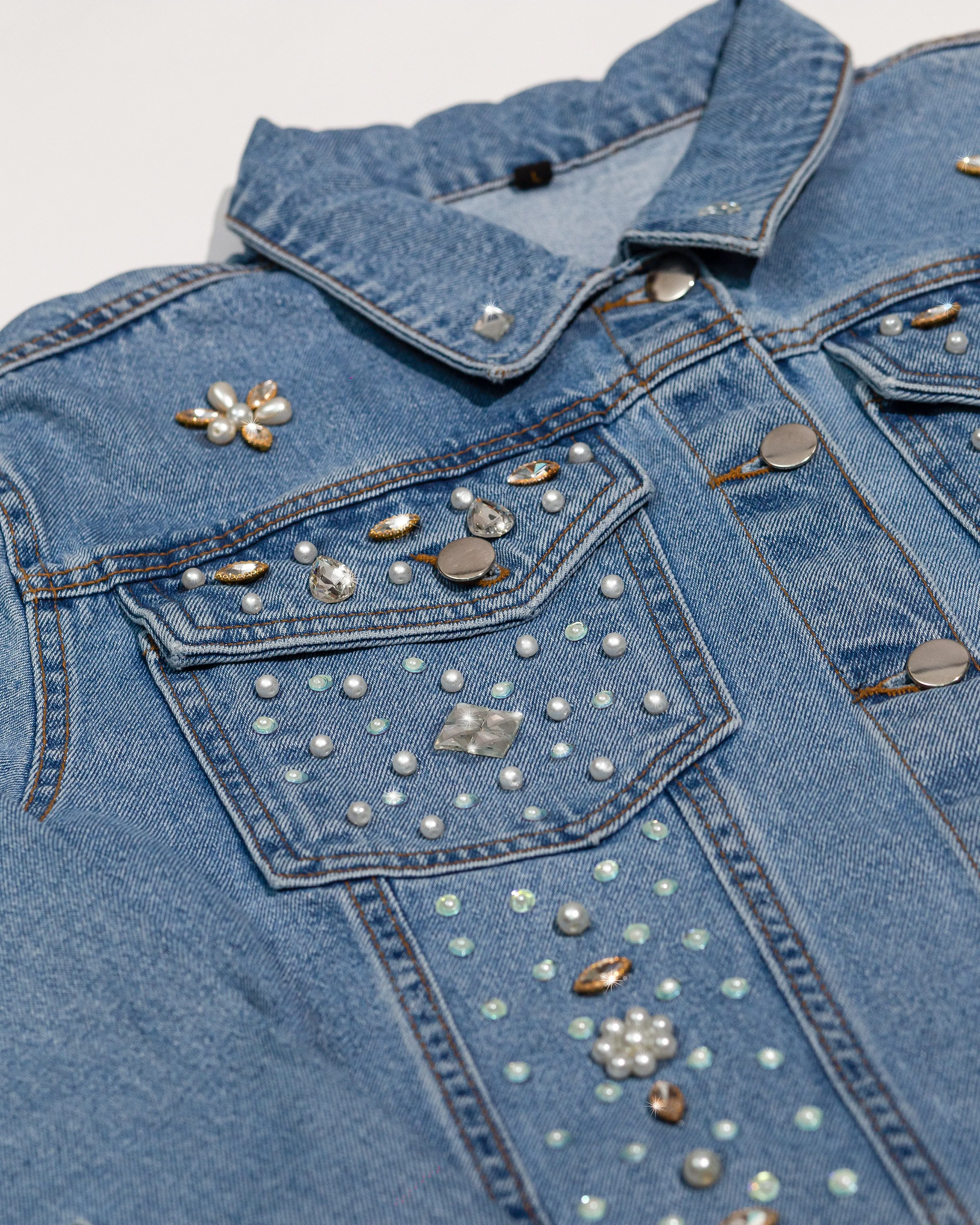 Jeweled Tucker Denim Jacket