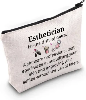 JNIAP Esthetician Makeup Bag Beauty Artist Gifts Cosmetology Beautician Graduation Gifts Beauty Skincare Cosmetic Accessories Pouch (Esthetician skin bag)