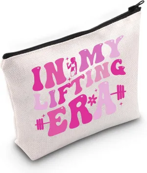 JNIAP Gym Workout Fitness Cosmetic Bag Weight Lifting Lover Gift In My Lifting Era Makeup Zipper Pouch (Lifting)