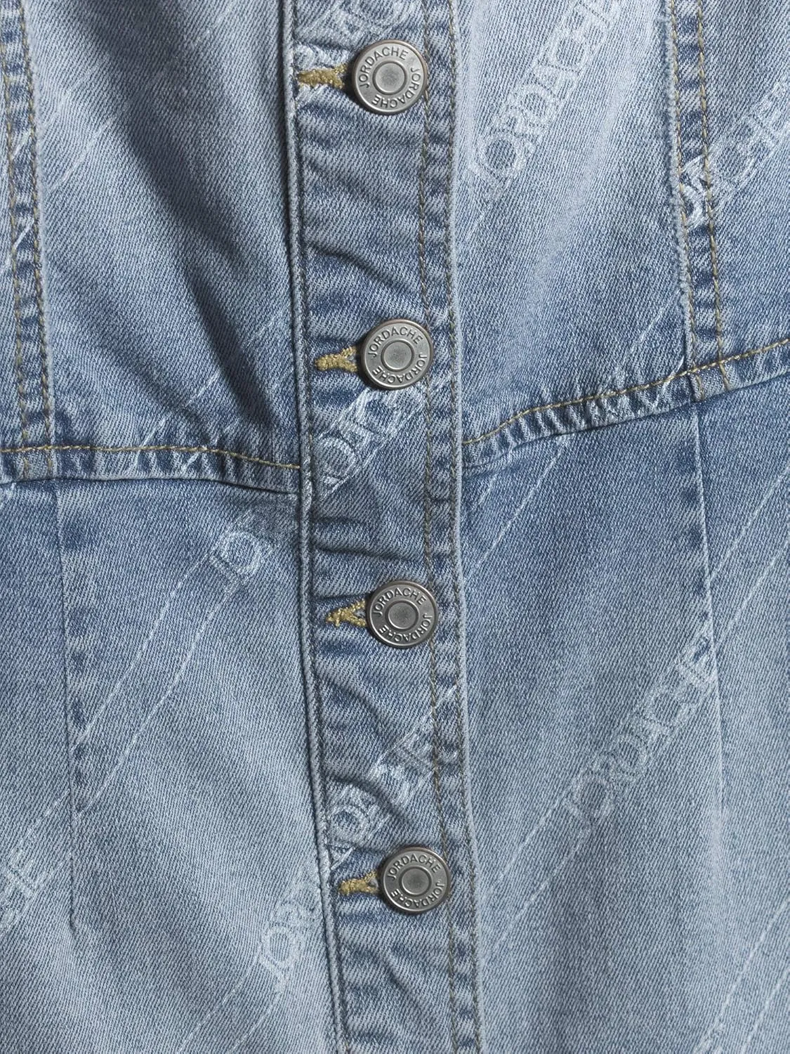 Jordache Vintage Women's Kelly Jumper Dress (Light Wash Denim Logo)