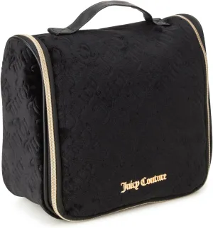 Juicy Couture Women's Cosmetics Bag - Hanging Travel Makeup and Toiletries Kit - Makeup Accessories Organizer Case with Hook, Size One Size, Black