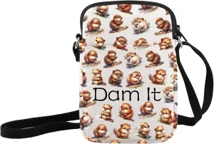 JXGZSO Funny Beaver Cosmetic Bag Beaver Lover Gift Rodent Beaver Dam It Makeup Pouch Bag