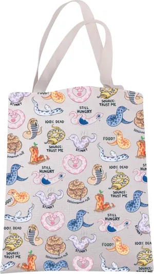 JXGZSO Funny Hognose Snake Tote Bag Snake Lover Gift Reptile Snake Shoulder Bag Hognose Snake Humor Gift