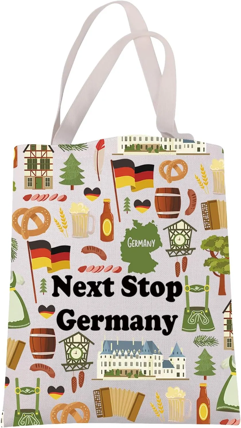 JXGZSO Germany Trip Gift Next Stop Germany Tote Bag Germany Travel Pouch Germany Vacation Shoulder Bag Tourist gift