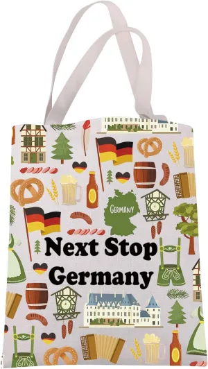 JXGZSO Germany Trip Gift Next Stop Germany Tote Bag Germany Travel Pouch Germany Vacation Shoulder Bag Tourist gift