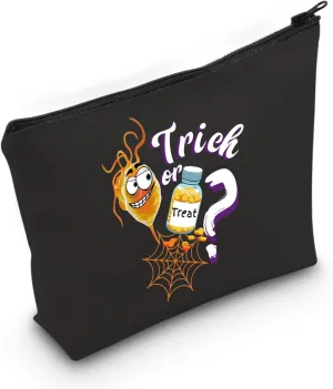 JXGZSO Halloween Cosmetic Bag Trich or Treat Makeup Bag Public Health Gift Microbiology Gift Lab Tech Gift Science Teacher Gift (Trich or Treat Bag)