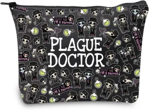 JXGZSO Plague Doctor Cosmetic Bag - Cryptozoology Gift - Mythical Creature Makeup Bag (Black)