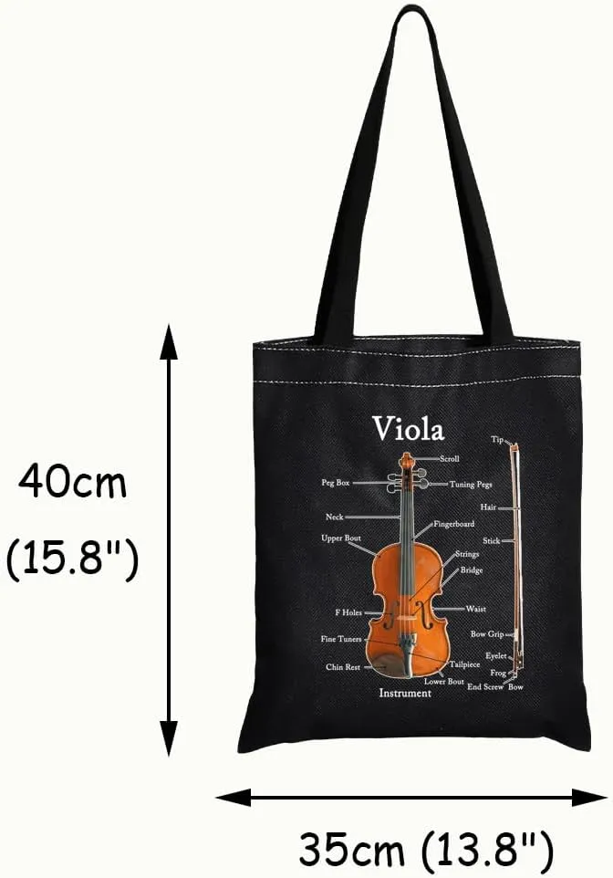 JXGZSO Viola Musician Tote Bag - Anatomy Viola Lover Player Teacher Violist Gift