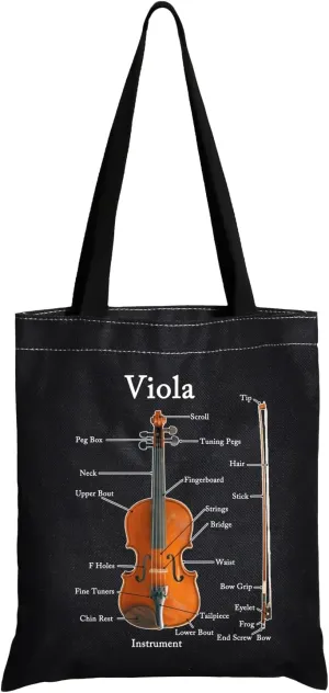 JXGZSO Viola Musician Tote Bag - Anatomy Viola Lover Player Teacher Violist Gift
