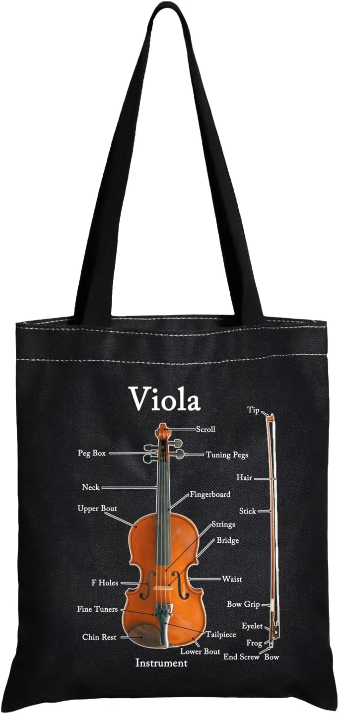 JXGZSO Viola Musician Tote Bag - Anatomy Viola Lover Player Teacher Violist Gift
