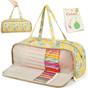 Katech Yarn Storage Organizer, Travel Knitting Yarn Bag for Knit Lover, Crochet Tote Bag Special for Knitting Needles Knitting Accessories Unfinished Knitting Project