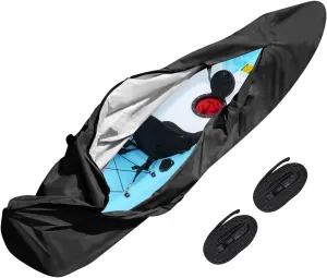 Kayak Covers for Outdoor Storage, 16ft Paddle Board Cover with Zipper Waterproof UV-Proof 600D Heavy Duty Canoe Tandem Kayak Cover, with 2 Windproof Straps