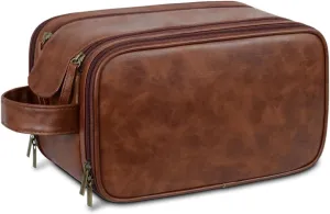 Kervaky Personalized Toiletry Bag, Men's Toiletry Bag, Customized Toiletry Bag, Storage Bag, Gift, Boyfriend, Father, Husband-Reddish brown