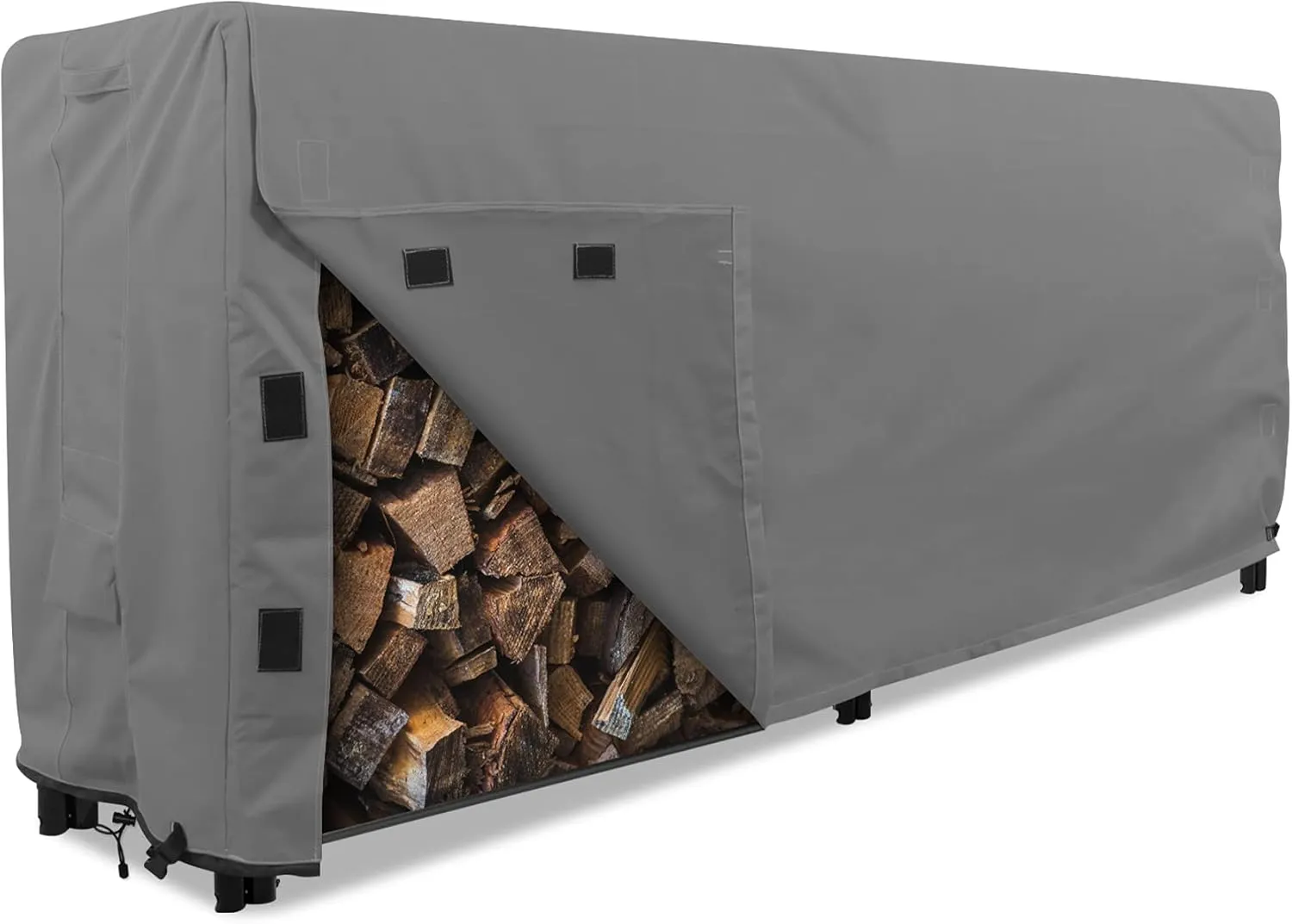 KHOMO GEAR - Firewood Rack Cover 8 foot - Heavy Duty - Black