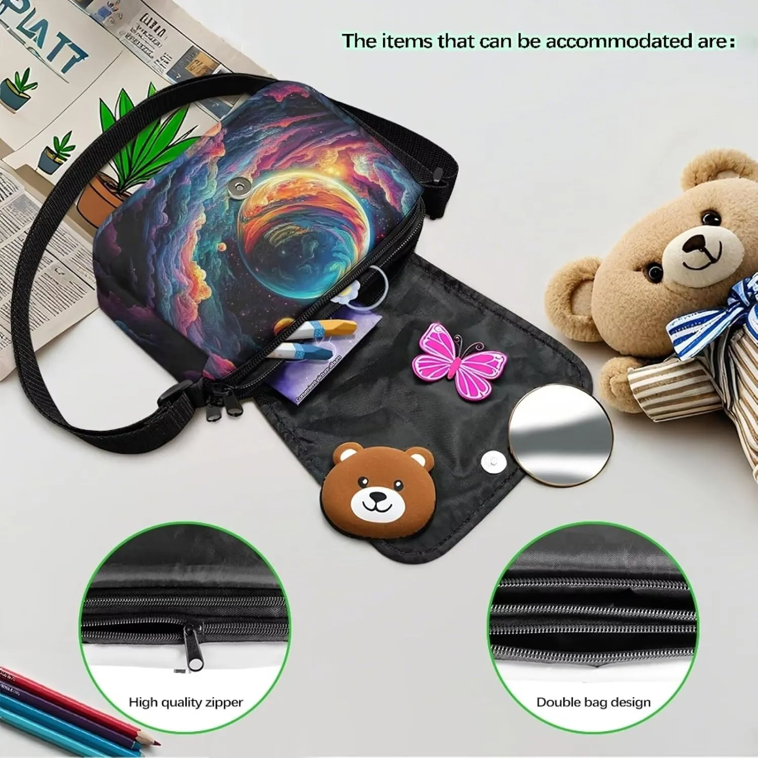Kids Crossbody Bag for Girls Small Shoulder Bag for Kids Crossbody Handbags with Adjustable Strap for Travel