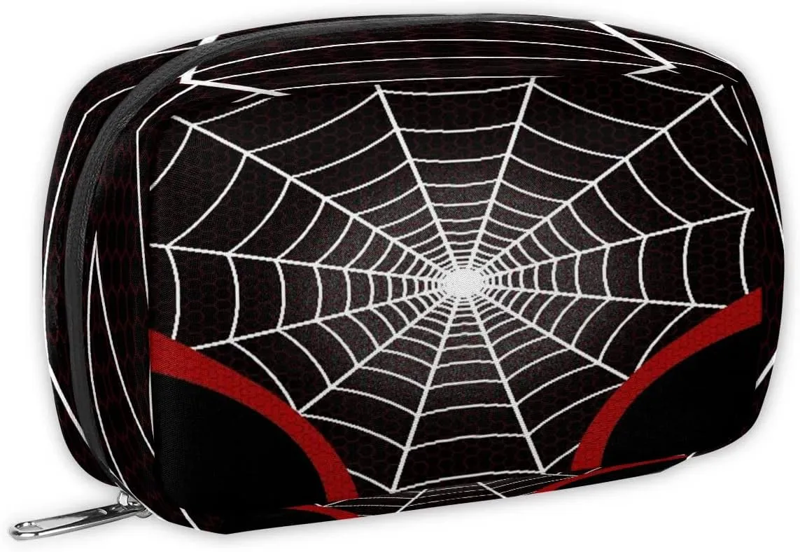 Kids Toiletry Bag for Boys, Cute Small Black Spider Web Wash Bag for Little Young Boys Waterproof Cosmetic Weekender Bag Toddler Traveling Toiletries