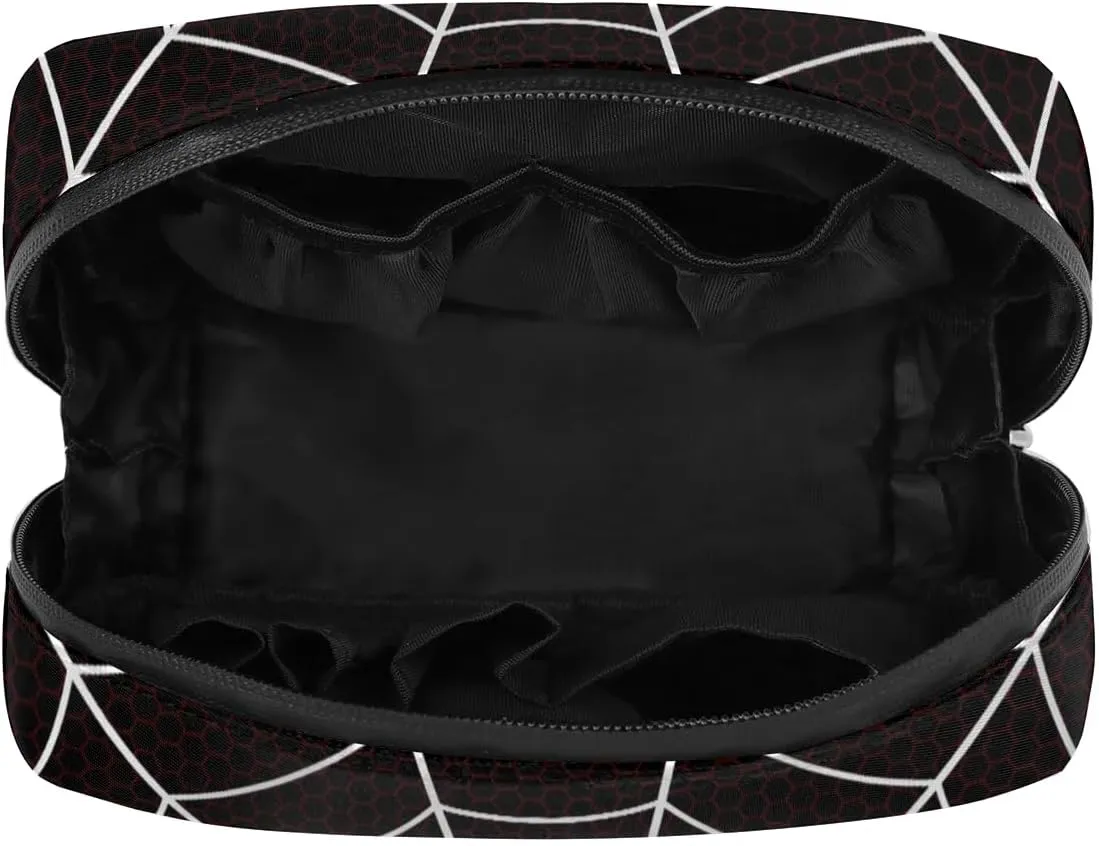 Kids Toiletry Bag for Boys, Cute Small Black Spider Web Wash Bag for Little Young Boys Waterproof Cosmetic Weekender Bag Toddler Traveling Toiletries