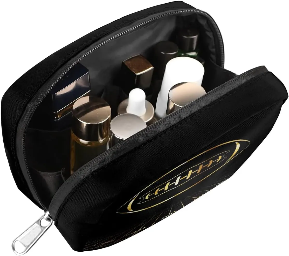 Kids Toiletry Bag for Boys, Cute Small Gold Football Wash Bag for Little Young Boys Waterproof Cosmetic Weekender Bag Toddler Traveling Toiletries