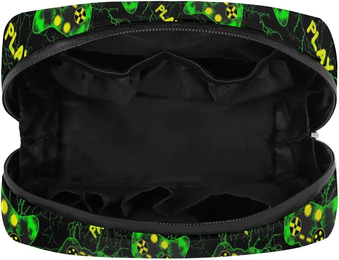 Kids Toiletry Bag for Boys, Cute Small Green Game Controller Wash Bag for Little Young Boys Waterproof Cosmetic Weekender Bag Toddler Traveling Toiletries