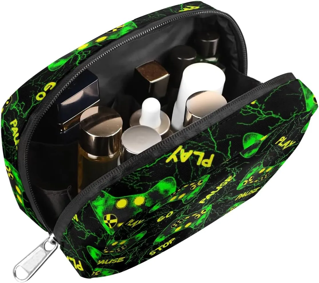 Kids Toiletry Bag for Boys, Cute Small Green Game Controller Wash Bag for Little Young Boys Waterproof Cosmetic Weekender Bag Toddler Traveling Toiletries