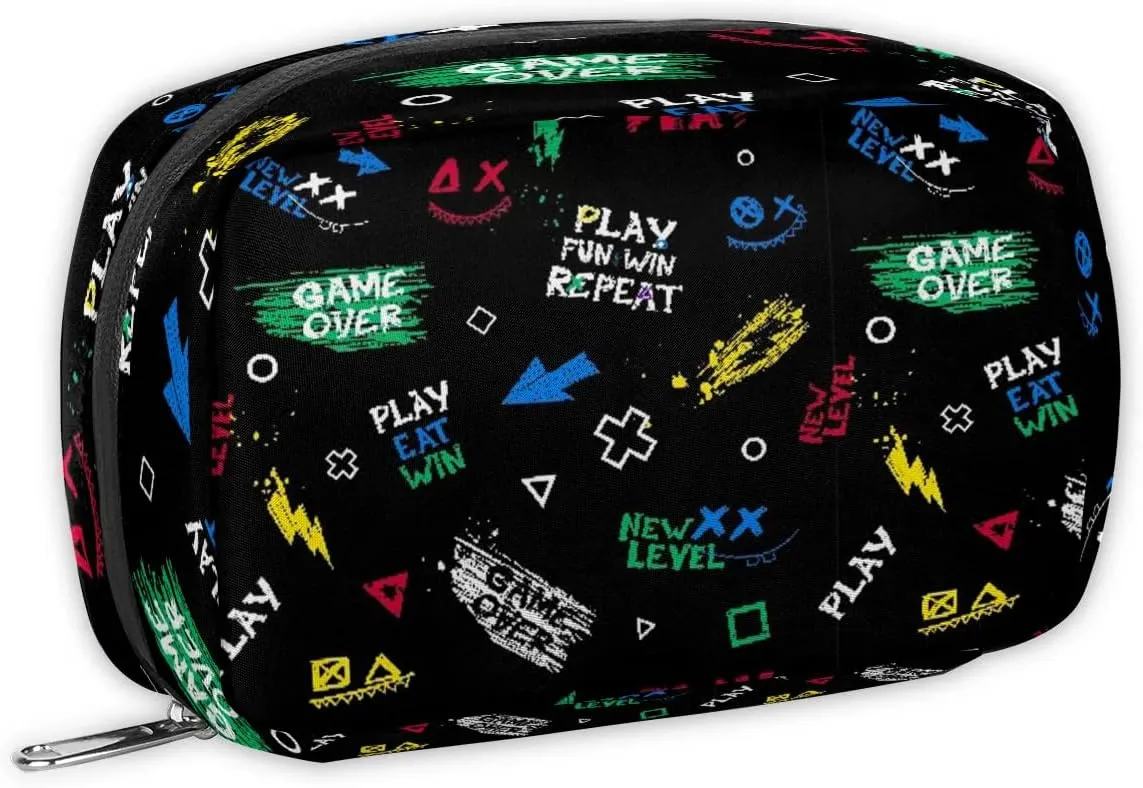Kids Toiletry Bag for Boys, Cute Small Play Eat Win Wash Bag for Little Young Boys Waterproof Cosmetic Weekender Bag Toddler Traveling Toiletries