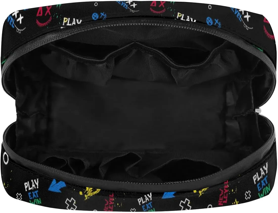 Kids Toiletry Bag for Boys, Cute Small Play Eat Win Wash Bag for Little Young Boys Waterproof Cosmetic Weekender Bag Toddler Traveling Toiletries