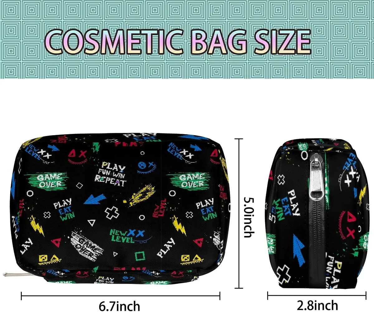 Kids Toiletry Bag for Boys, Cute Small Play Eat Win Wash Bag for Little Young Boys Waterproof Cosmetic Weekender Bag Toddler Traveling Toiletries