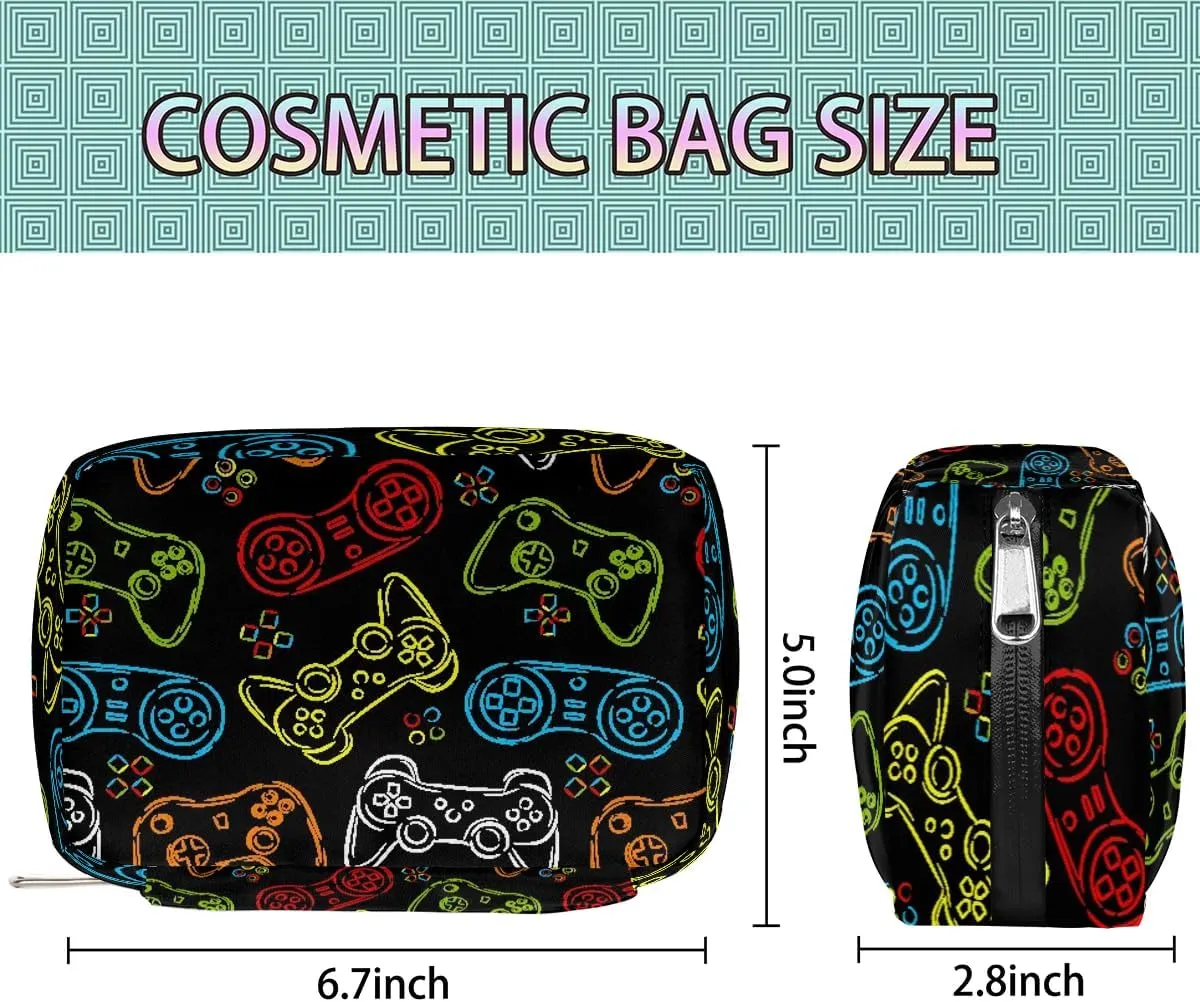 Kids Toiletry Bag for Boys, Cute Small Wash Bag for Little Young Boys Waterproof Cosmetic Weekender Bag Toddler Traveling Toiletries, Gamer Gamepad