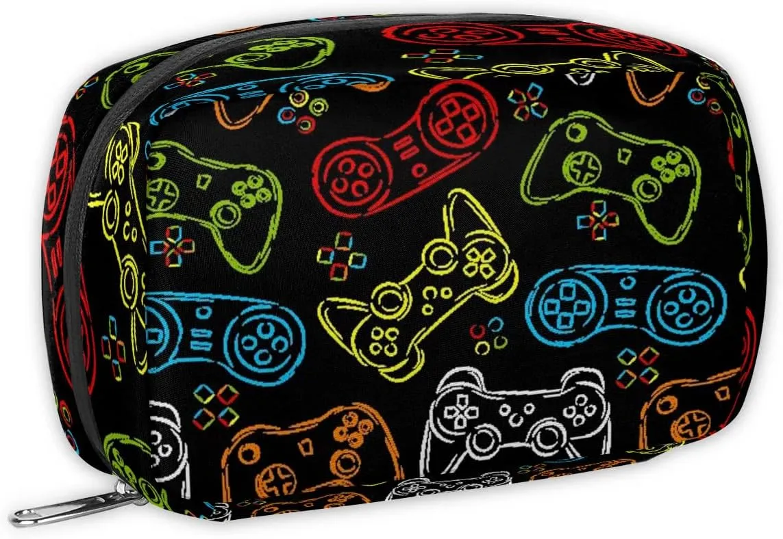 Kids Toiletry Bag for Boys, Cute Small Wash Bag for Little Young Boys Waterproof Cosmetic Weekender Bag Toddler Traveling Toiletries, Gamer Gamepad