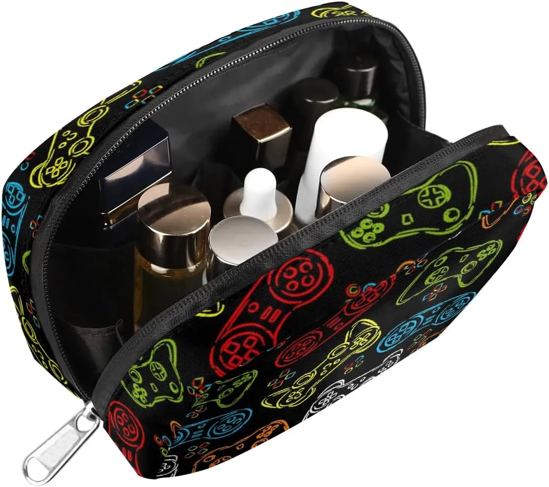Kids Toiletry Bag for Boys, Cute Small Wash Bag for Little Young Boys Waterproof Cosmetic Weekender Bag Toddler Traveling Toiletries, Gamer Gamepad