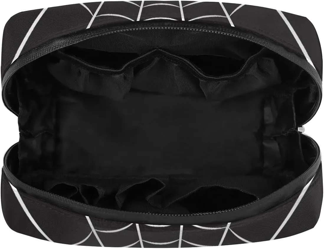 Kids Toiletry Bag for Boys, Small Cute Black Spider Wash Bag for Little Young Boys Waterproof Cosmetic Weekender Bag Toddler Traveling Toiletries