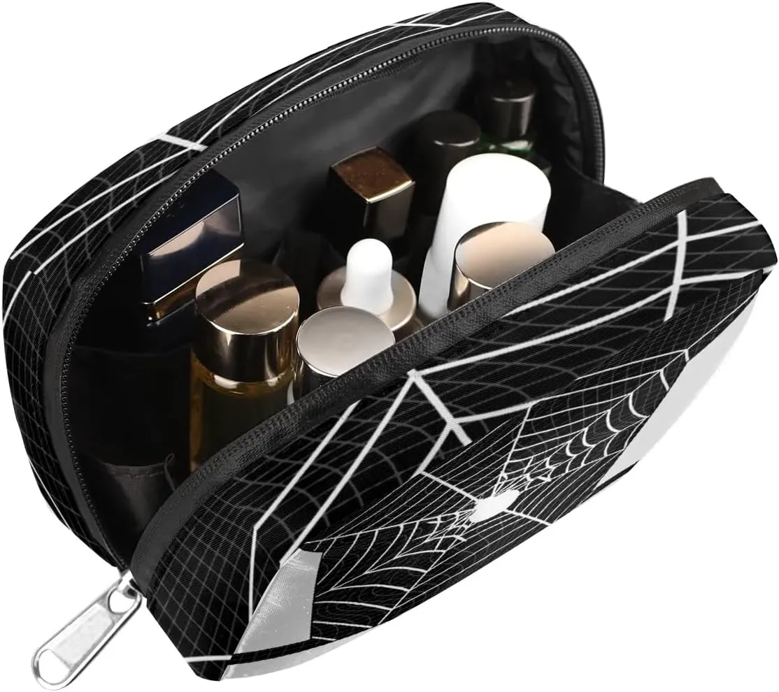 Kids Toiletry Bag for Boys, Small Cute Black Spider Web Wash Bag for Little Young Boys Waterproof Cosmetic Weekender Bag Toddler Traveling Toiletries