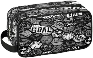 Kids Travel Toiletry Bag, Waterproof Hanging Dopp Kit for Teens Boys, Cool Black and White Soccer Switch Carrying Case Compatible with Nintendo Switch and New Switch OLED Console