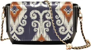 Kigai Ethic Ikat Bohemian Crossbody Bags for Women Retro Cross Body Purse Small PU Leather Shoulder Handbags with Chain Strap