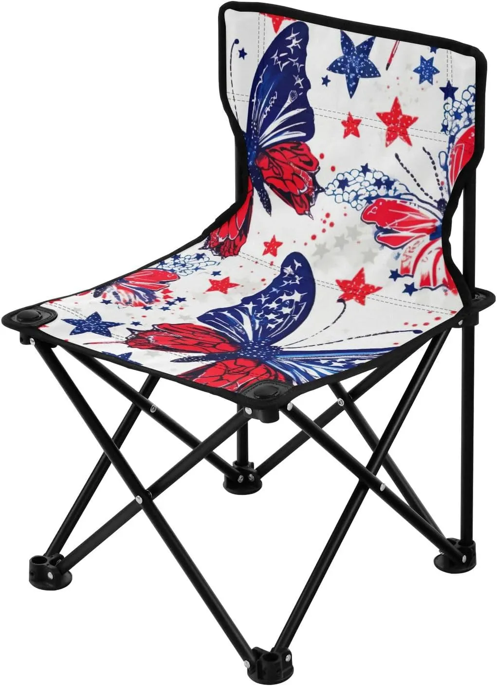Kigai Folding Camping Chair Heavy Duty Chair Ultralight Compact Portable Beach Chair for Outdoor Camp, Hiking, Travel, Beach, Sporting Event and Picnic, American Butterflies