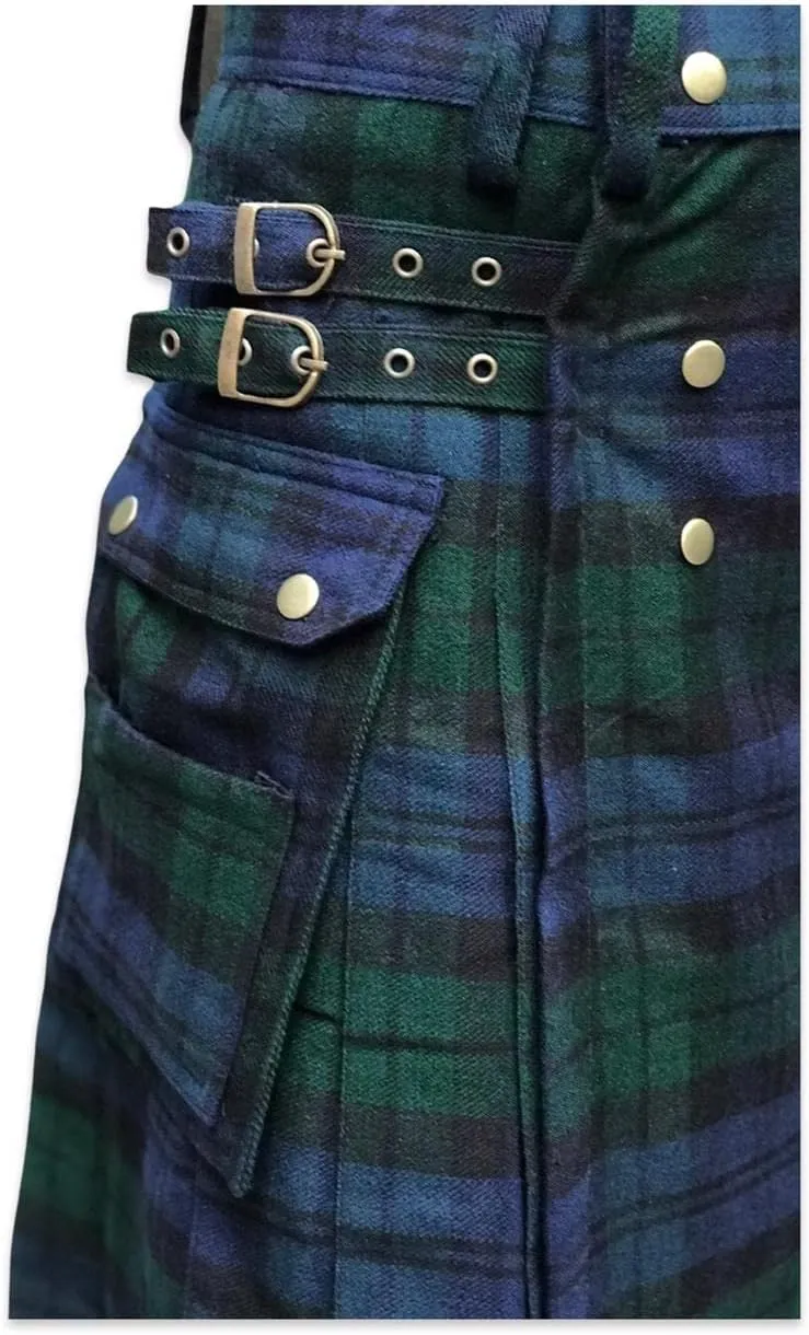 Kilt for Men - Scottish Tartan Sports Utility Mens Kilt | Stylish Kilts for Casual Wear
