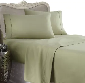 King Size, Sage Solid, Luxurious Wrinkle-Free Egyptian-Cotton-Blend Eight (8) Piece Poly-Cotton Bed in A Bag, Includes Goose Down Comforter and 650 Thread Count Poly-Cotton Sheet and Duvet Sets