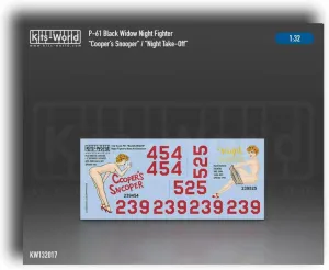 Kits World KW132017 1/32 Decal for Northrop P-61 Cooper's Snooper Night Take-Off