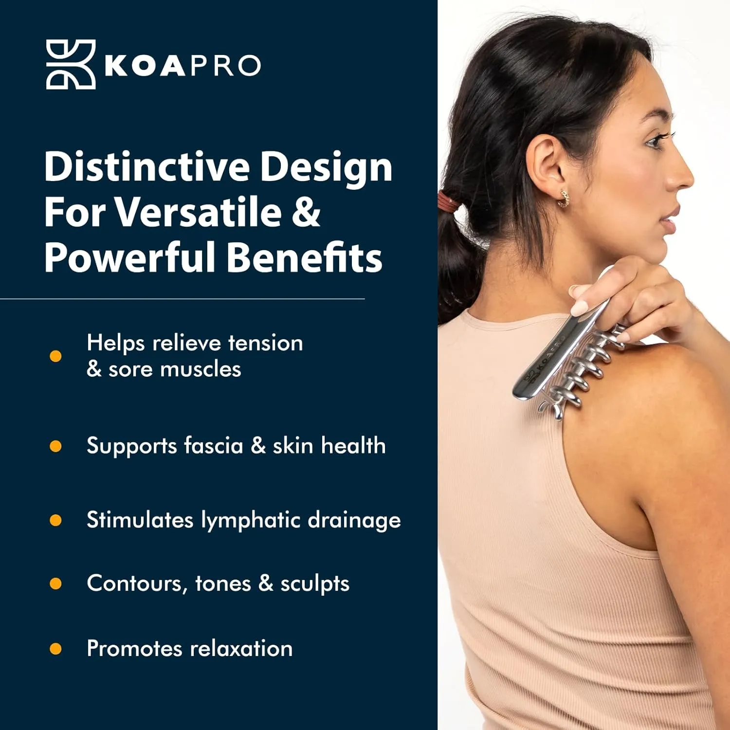 KOAPRO Facial Facia Blaster Tool for Sensitive Fascia Blasting - Face Gua Sha Tool Helps Lymphatic Drainage and Cellulite Reduction, Neck and Face Fascia Roller for Tight Skin, Deep Tissue Massager