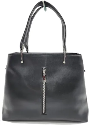 KONDRA Women's Vegan Leather Bag – Dual Compartments, Front Zip – Elegant Tote, Versatile Shoulder Purse,Classic Crossbody